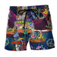 Hippie Bus Skull Dancing Moon - Beach Short
