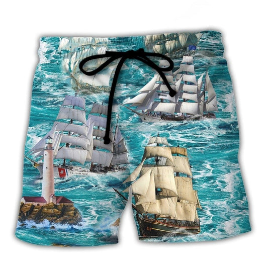 Sailing Clouds And Sea Dream Art – Beach Short