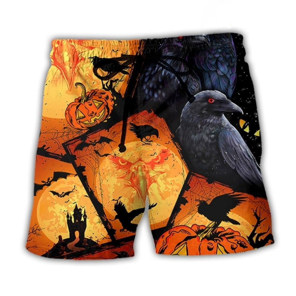 Raven Pumpkin Halloween – Beach Short