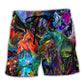 Colorful Horse Artistic Style – Beach Short