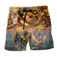 Dragon Love Life Fantasy Art - Beach Short