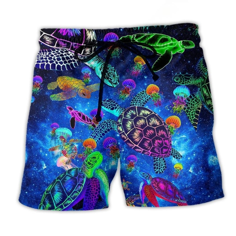 Turtle Glowing Sea Art – Beach Short
