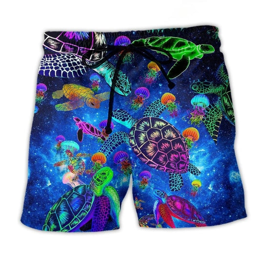 Turtle Glowing Sea Art – Beach Short