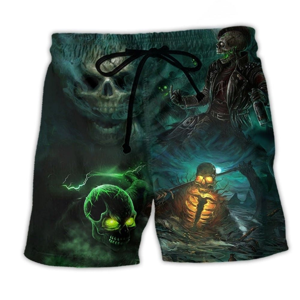 Skull Pain Dark Humor – Beach Short