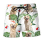 Labrador Retriever Dog Tropical Leaf Cute Style - Beach Short