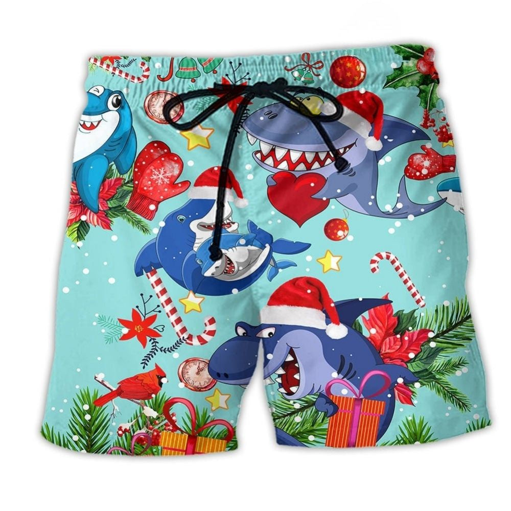 Shark Christmas Ocean Theme – Beach Short