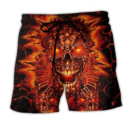 Skull Fire Smile Red – Beach Short