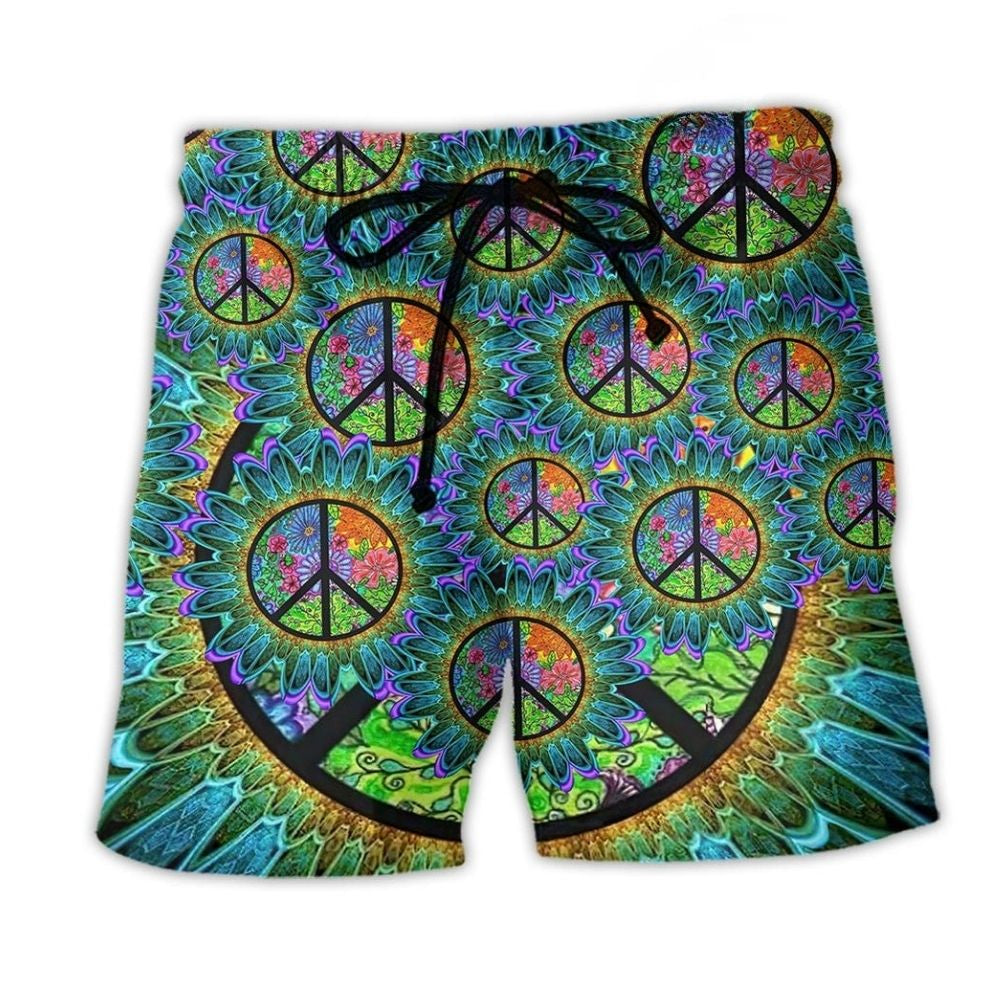 Hippie Peaceful Life Color Style – Beach Short