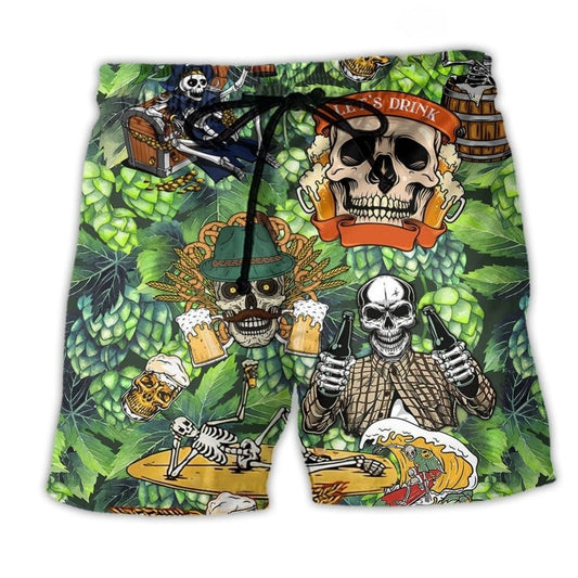 Beer Time Skull Art – Beach Short