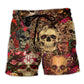 Day Of The Dead Skull Floral – Beach Short