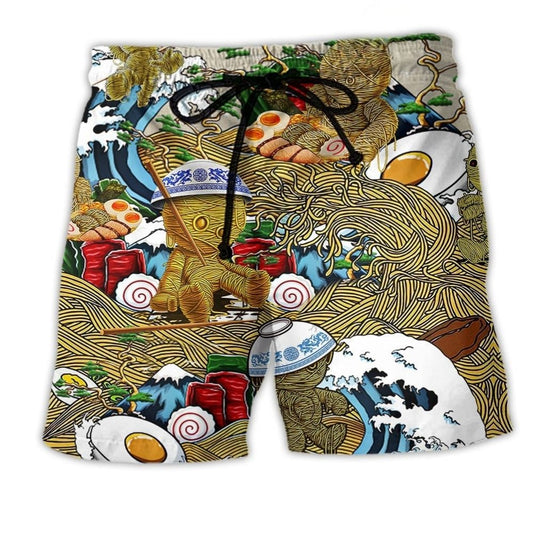 Ramen Life Food Art With Egg – Beach Short