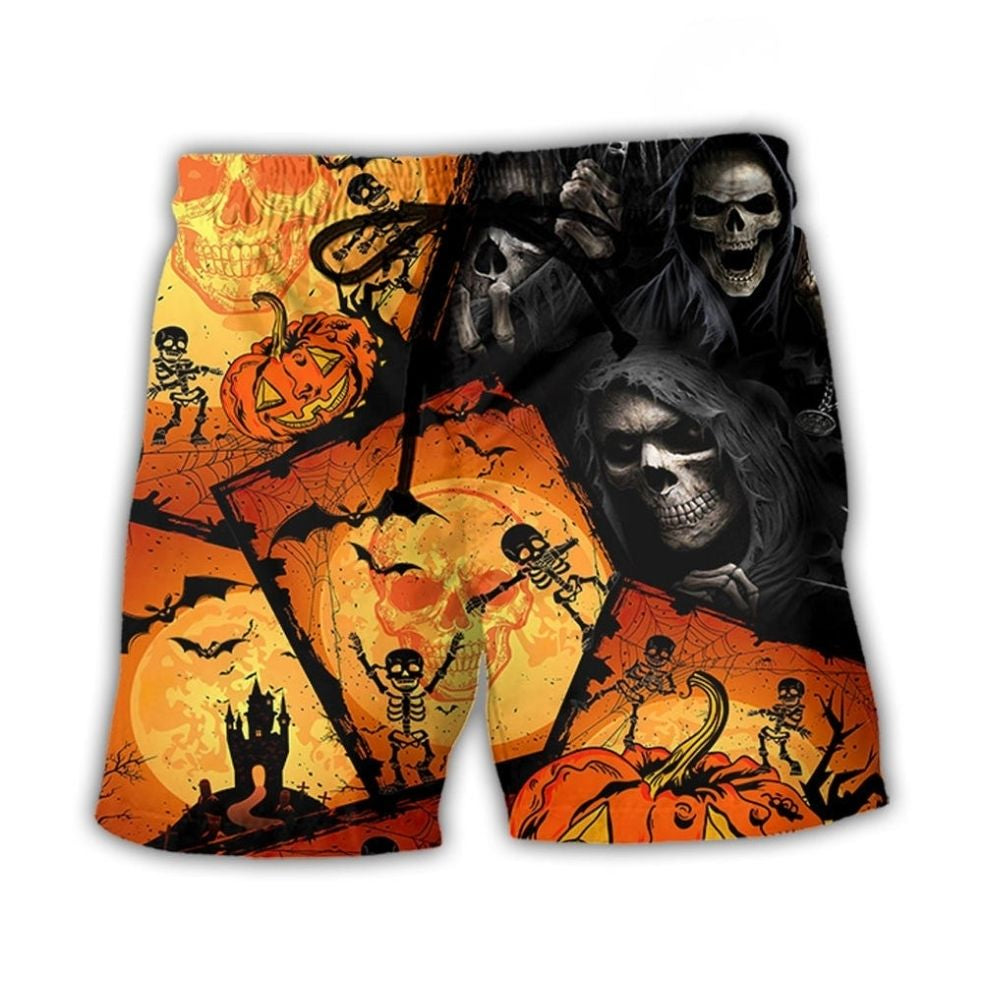 Skull Pumpkin Halloween – Beach Short