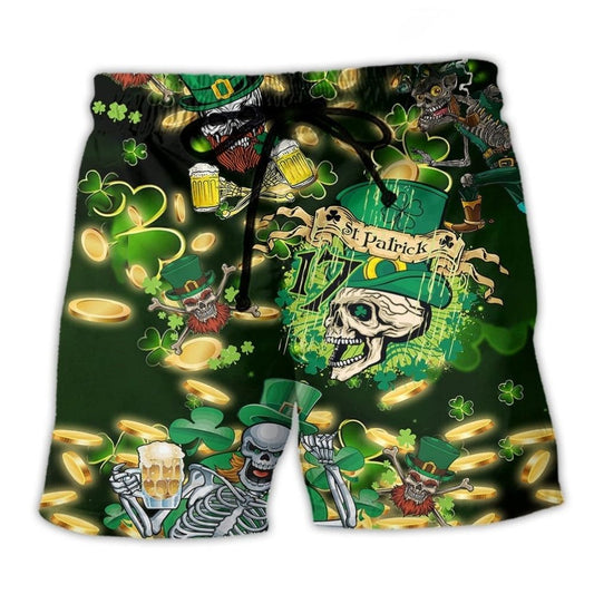 Irish Skull Loves Beer - Beach Short