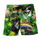 Irish Cats Shamrocks Green Style – Beach Short