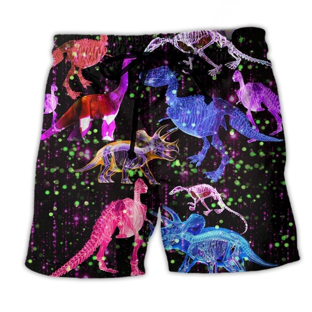 Dinosaur X Ray Sparkle Art - Beach Short