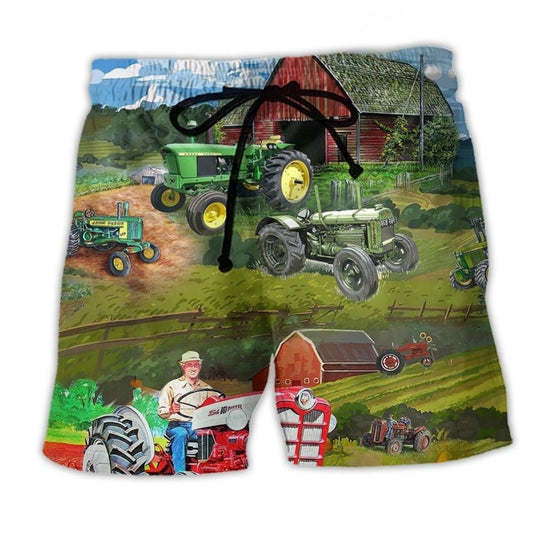 Tractor Keep Calm And Drive A Tractor Farm Life – Beach Short