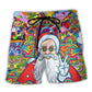 Hippie Santa Colorful Art – Beach Short