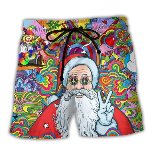 Hippie Santa Colorful Art – Beach Short
