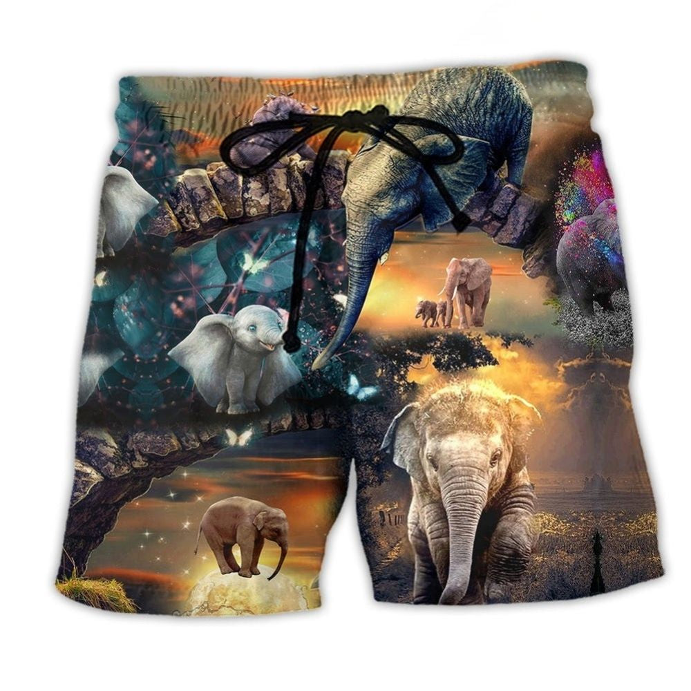 Wild And Free Elephant – Beach Short