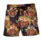 Firefighter Tropical Floral Colorful - Beach Short