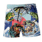 Fishing Life Ocean Wave Art – Beach Short