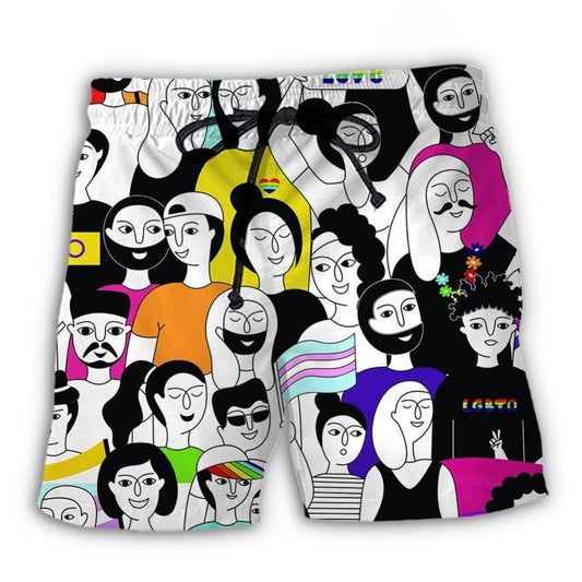 LGBT Love Who You Want Pride Message – Beach Short