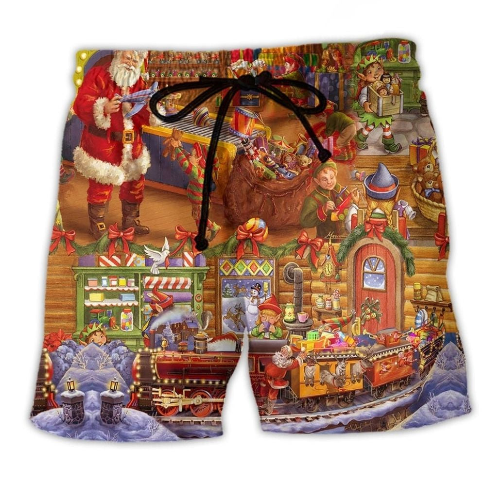 Christmas Santa Happiness - Beach Short