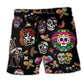 Sugar Skull Calavera Western Art Style – Beach Short