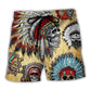 Native Skull Vintage Artistic Style – Beach Short