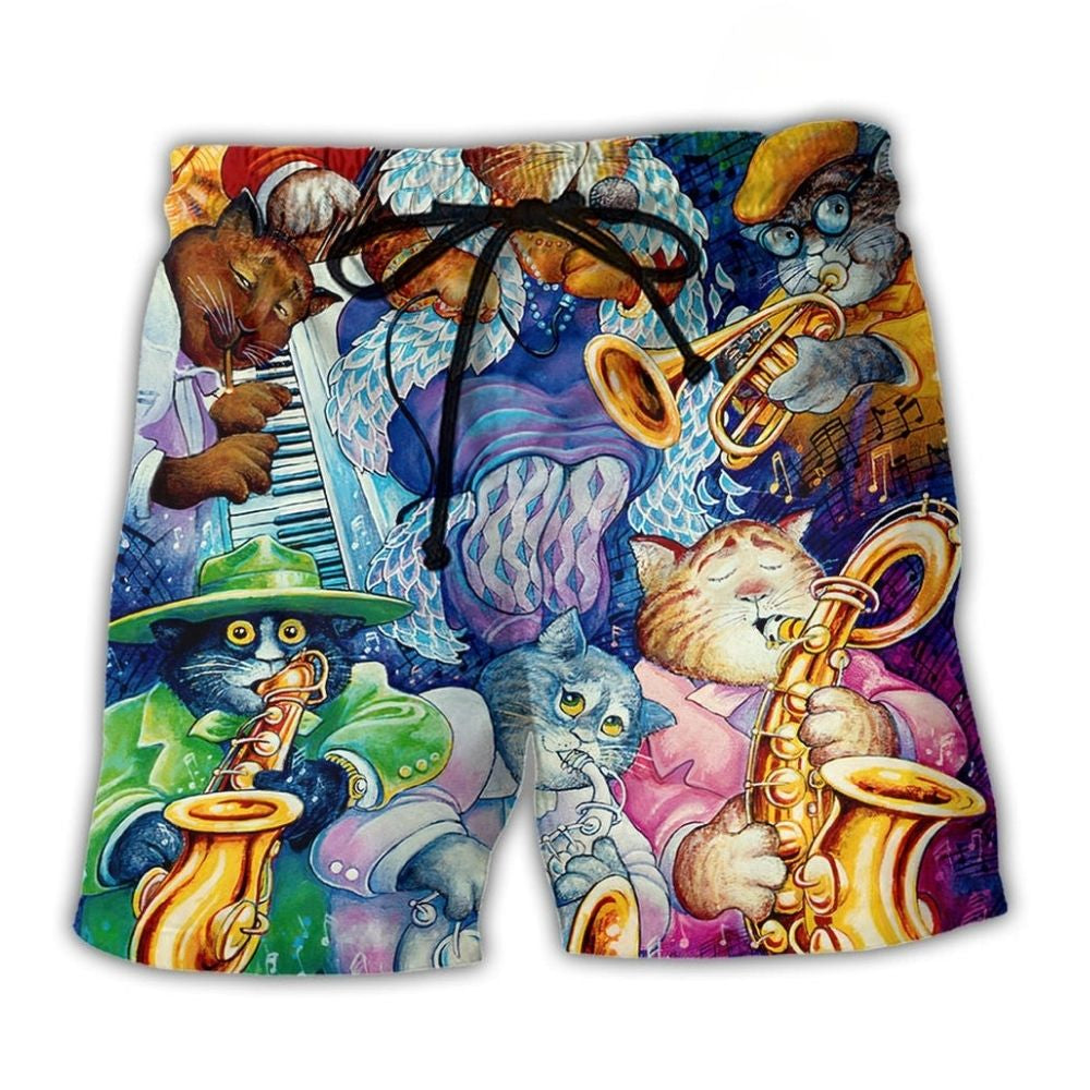 Funny Cat Jazz Music – Beach Short