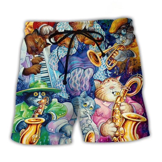 Funny Cat Jazz Music – Beach Short