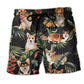 Corgi Dog Tropical Leaf Cute Style – Beach Short