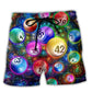 Billiards Funny Neon Color Art – Beach Short