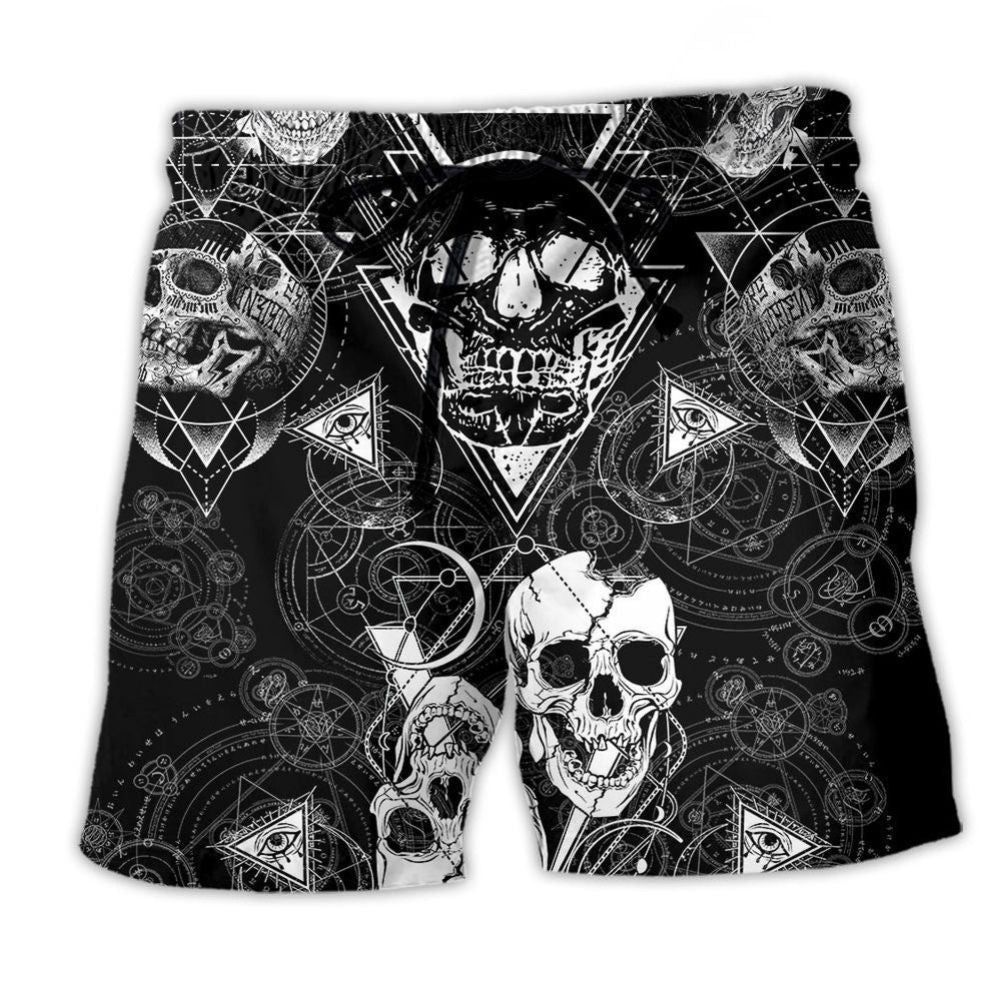 Skull Love Dark Minimal Style – Beach Short
