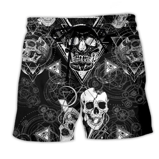 Skull Love Dark Minimal Style – Beach Short