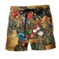 Steampunk Rooster Vintage Art – Beach Short