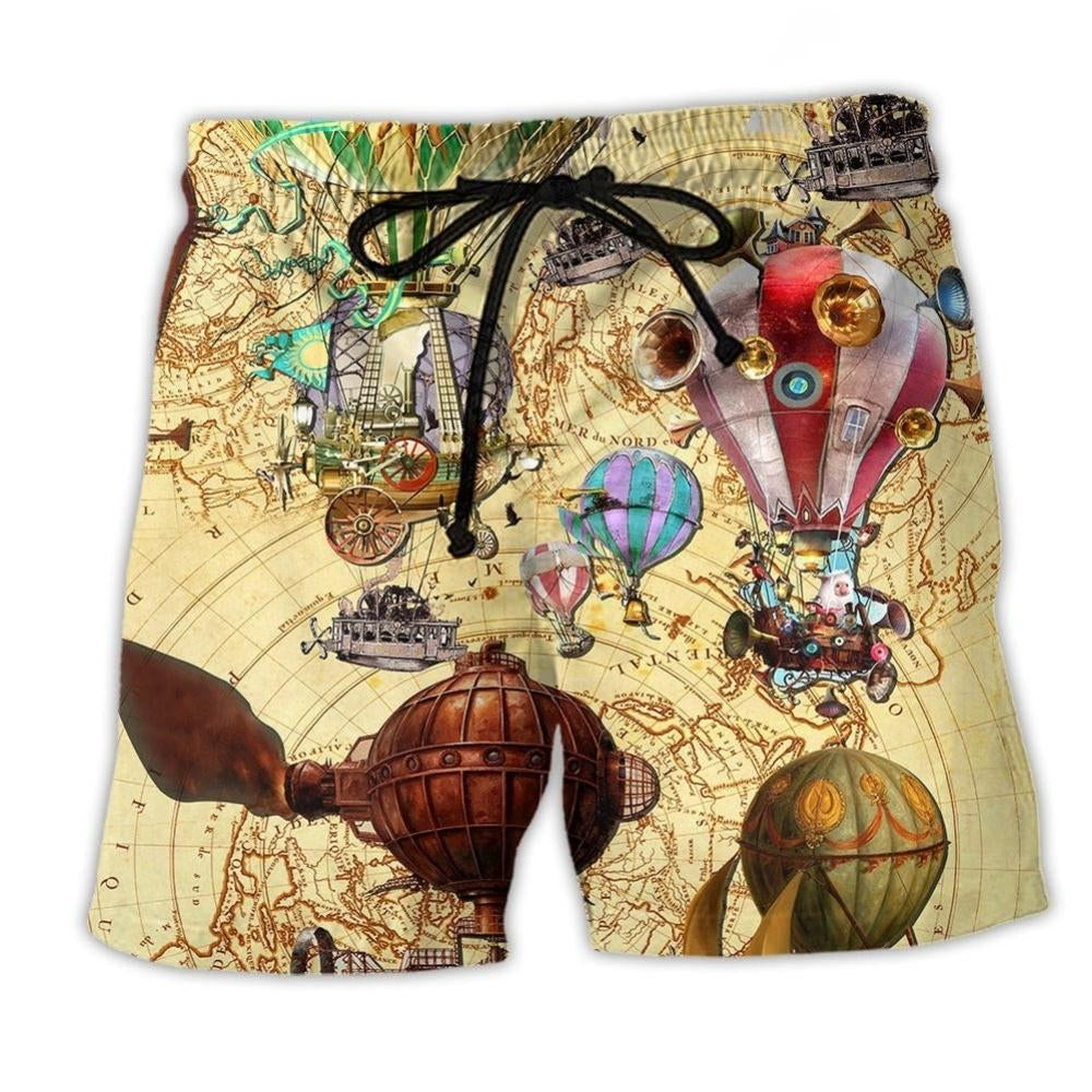 Air Balloon Steampunk Fly High - Beach Short