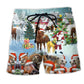 Merry Christmas Happy Horse Love - Beach Short
