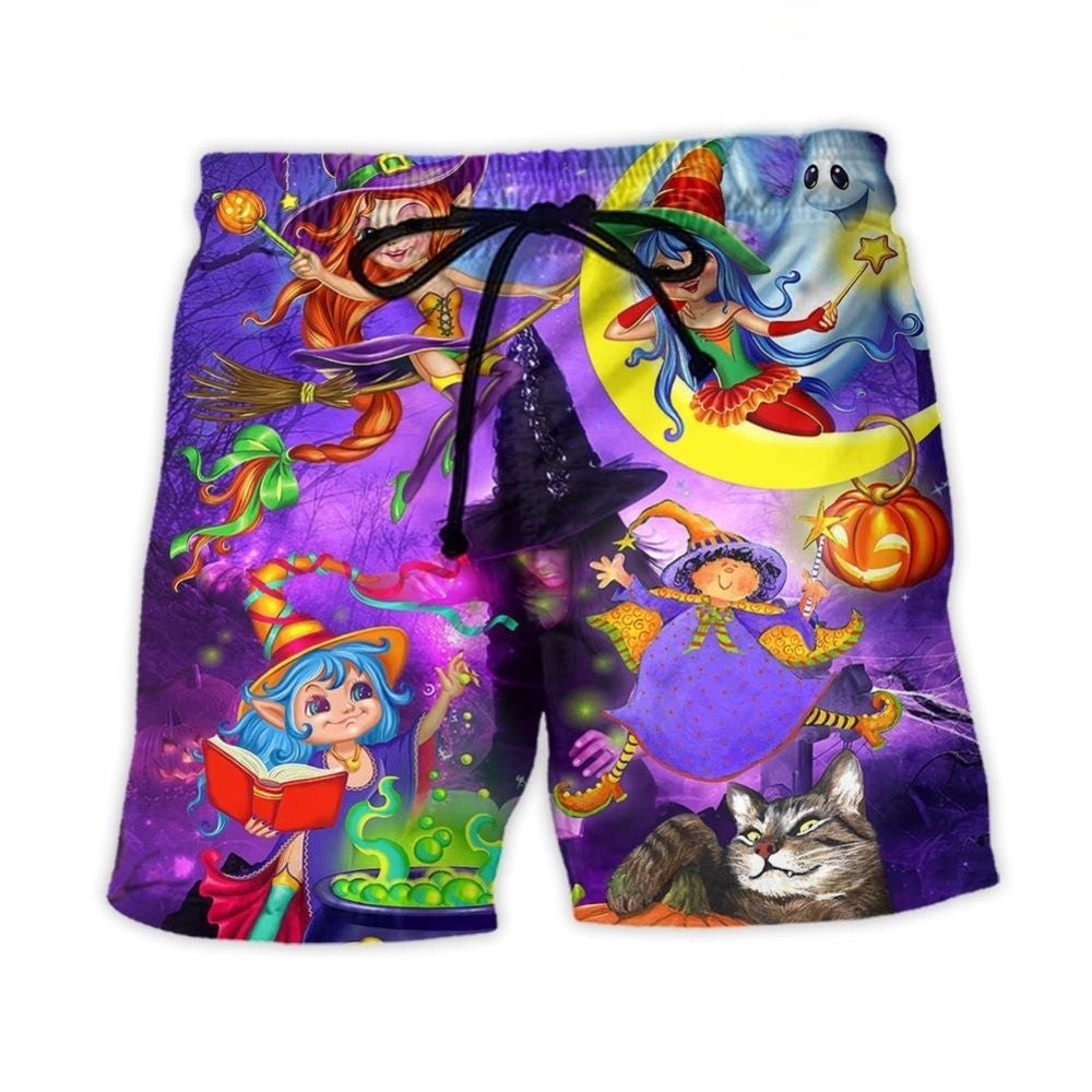Cute Witch Ghost Boo Halloween – Beach Short