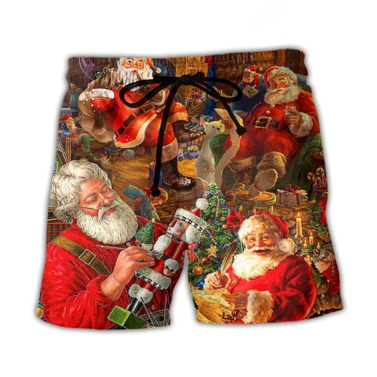 Funny Santa Holiday Gift Art – Beach Short