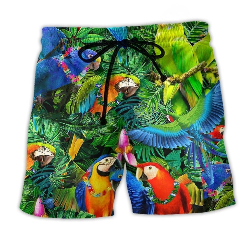 Parrot Couple Tropical Love - Beach Short