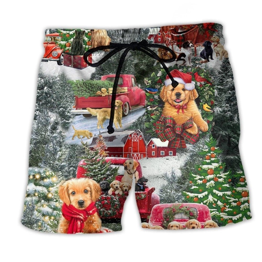 Beagle Dogs Love Christmas Every Time  - Beach Short