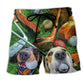 Golf Style Funny Dog Colorful - Beach Short