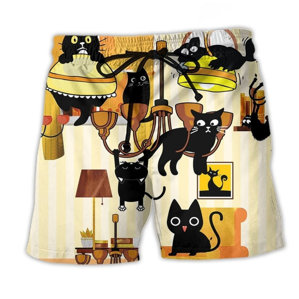 Cat Dinner Cute Style – Beach Short