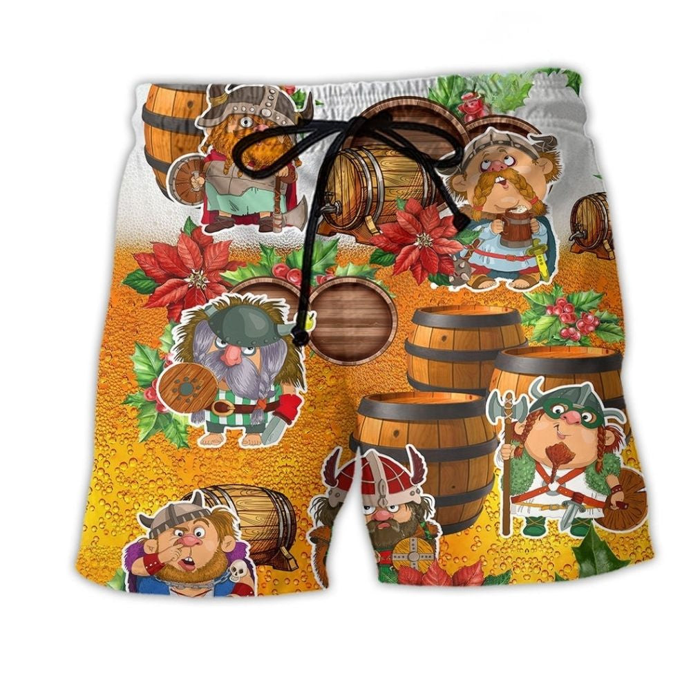 Viking Loves Beer Christmas Fun - Beach Short