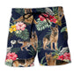 German Shepherd Tropical Floral Dog Lover Cool Style - Beach Short