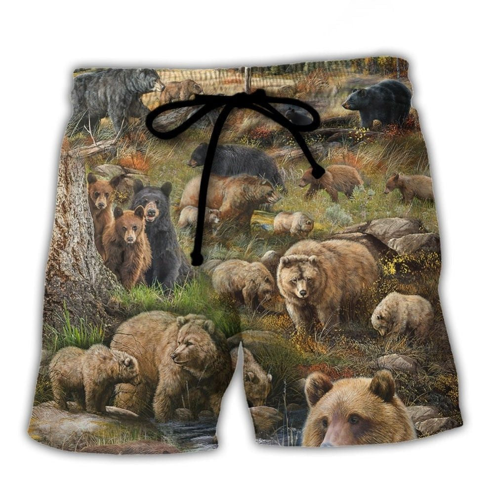 Be Brave Little Bear Inspirational Art – Beach Short