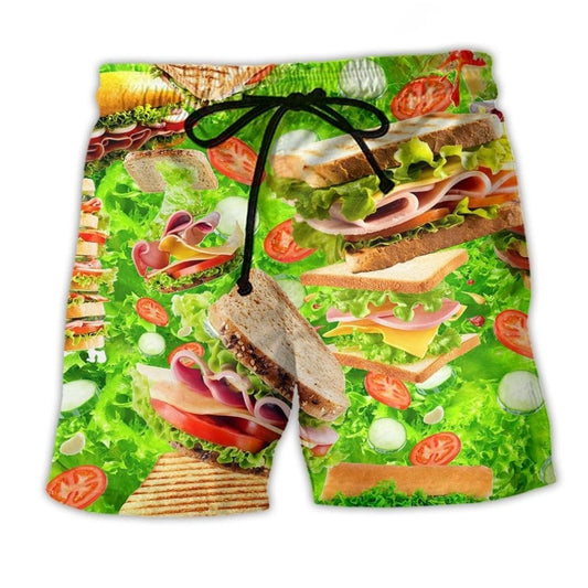 Sandwich Love Food Quote Art – Beach Short