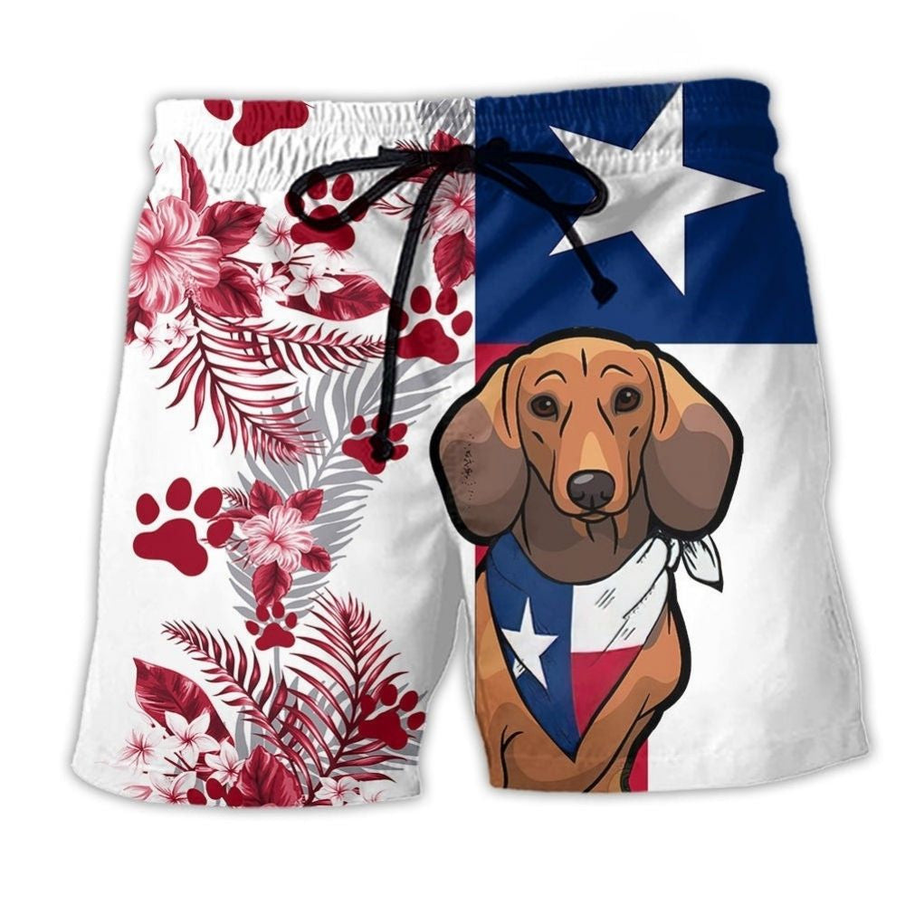 Texas Peace Life Dachshund Dog Art – Beach Short