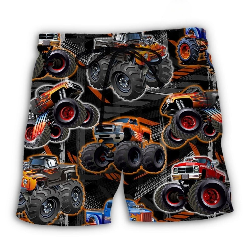 Monster Truck Racing Art - Beach Short